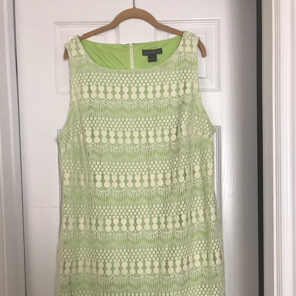 Lime green lace sheath Dress